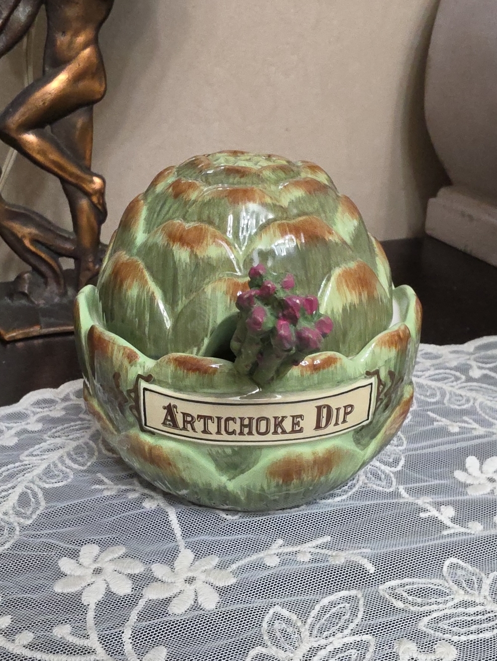 Artichoke Dip Ceramic Serving Bowl - Green